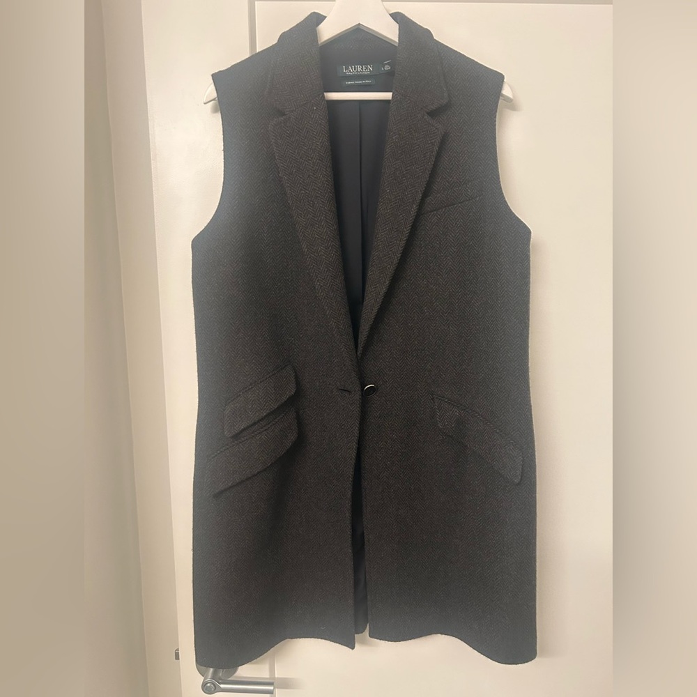 Ralph Lauren Dark Gray Herringbone Vest